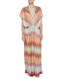 Missoni Mare Zigzag-Print Long Caftan  Multi at Neiman Marcus